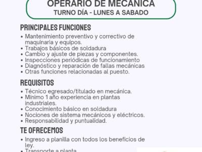 Operario de Mecánica