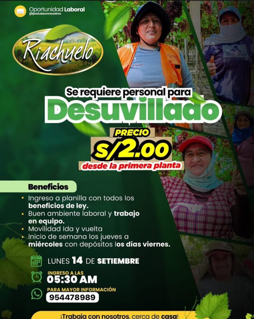 Desuvillado en Agricola Riachuelo