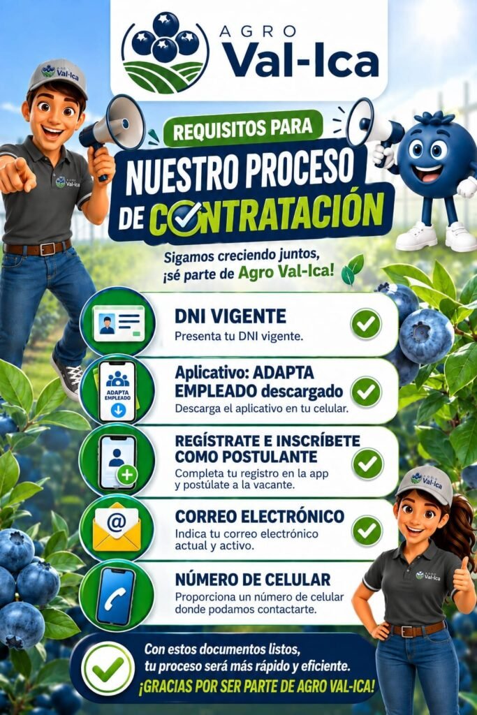 Labores de campo en agroval Ica