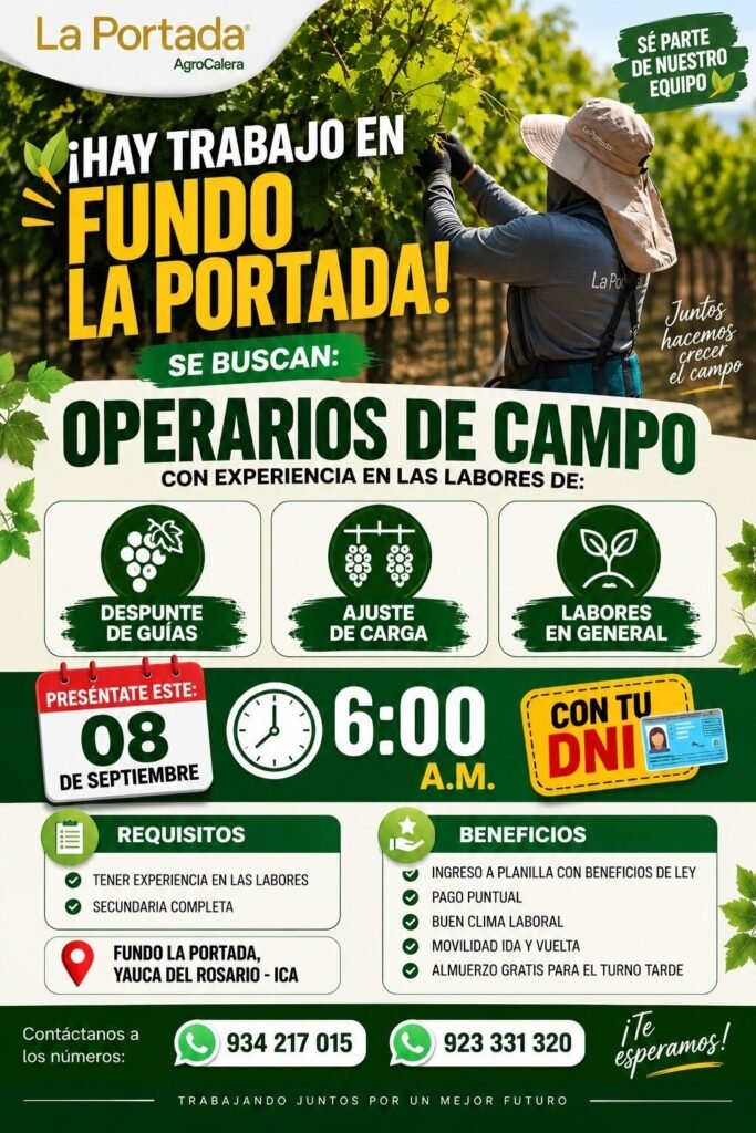 Operarios de campo — Fundo La Portada