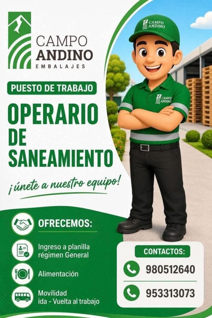 Operario de Saneamiento en Campo Andino, Lima