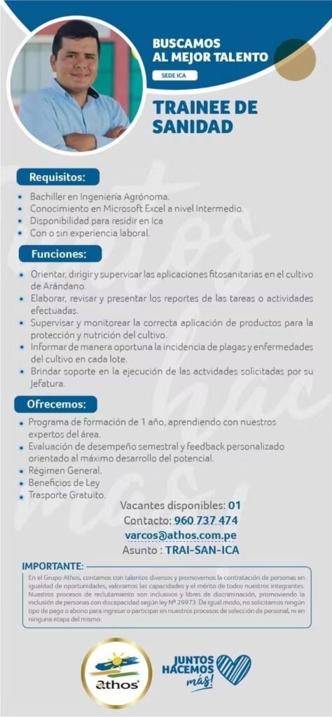 Trainee Agricola Sanidad