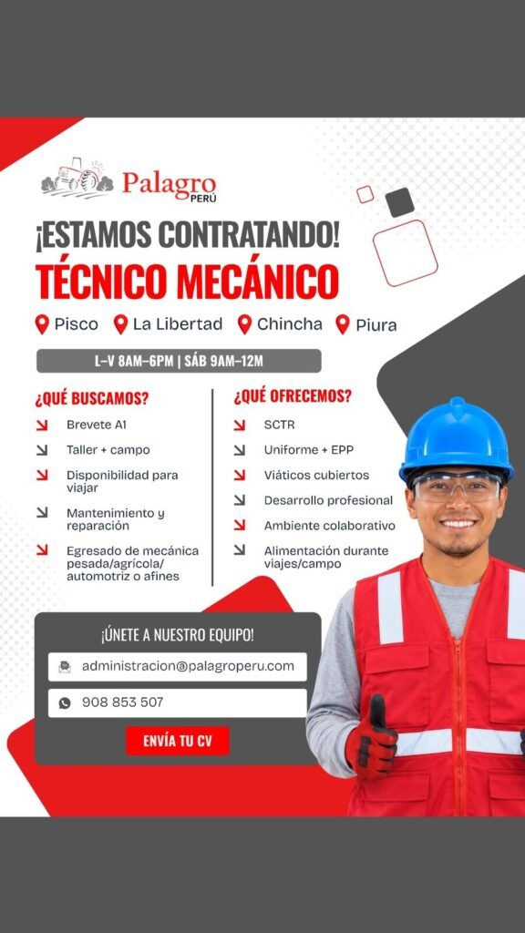 TECNICO MECANICO PARA SUR Y NORTE