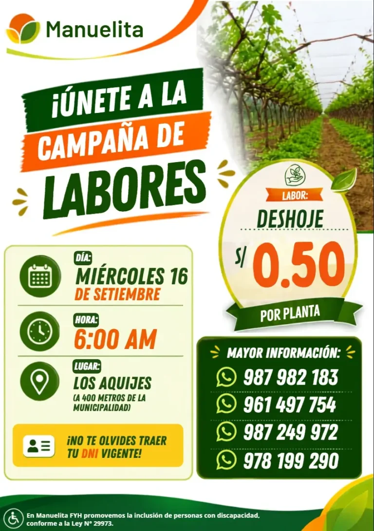 Deshojadores para Campaña de Labores en Los Aquijes