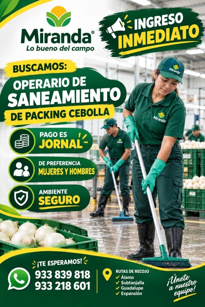 Personal para Agricola Miranda - Imagen 1