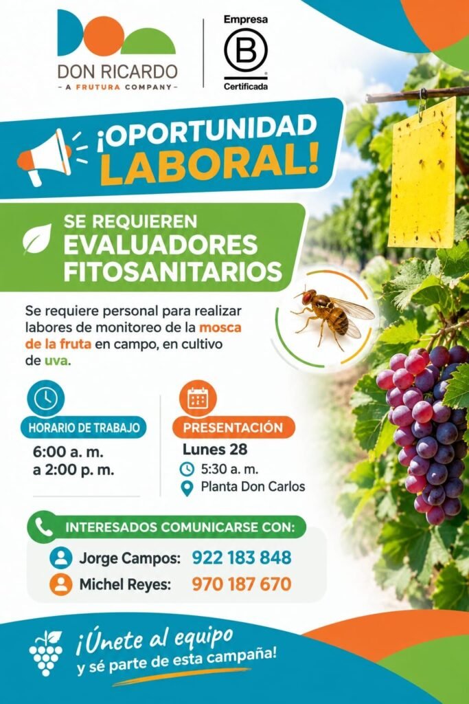 Evaluadores Fitosanitarios para Monitoreo en Ica