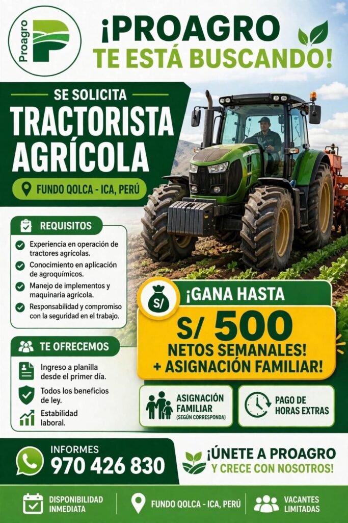 Tractorista en Ica