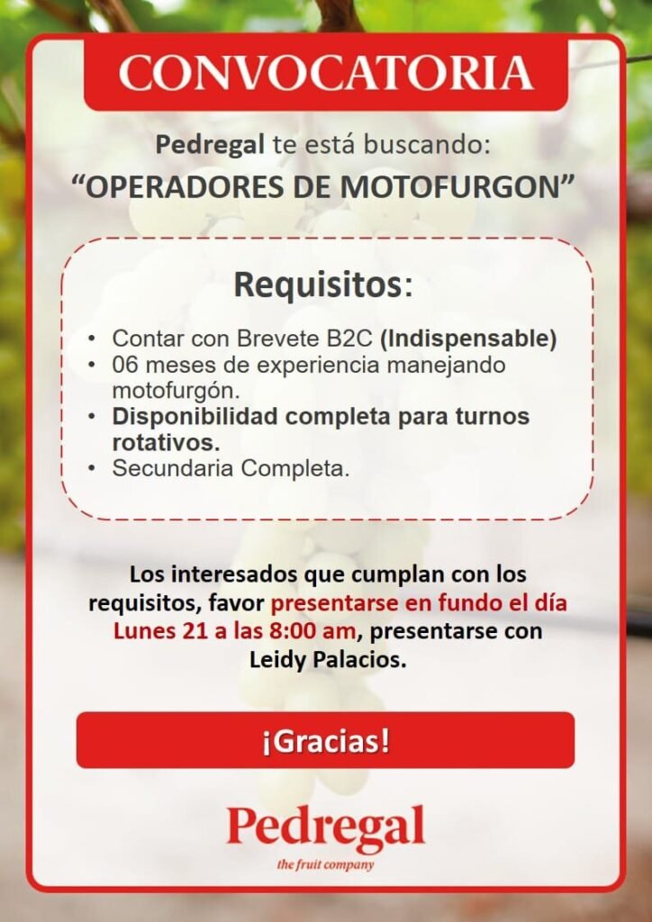 Operadores de Motofurgón