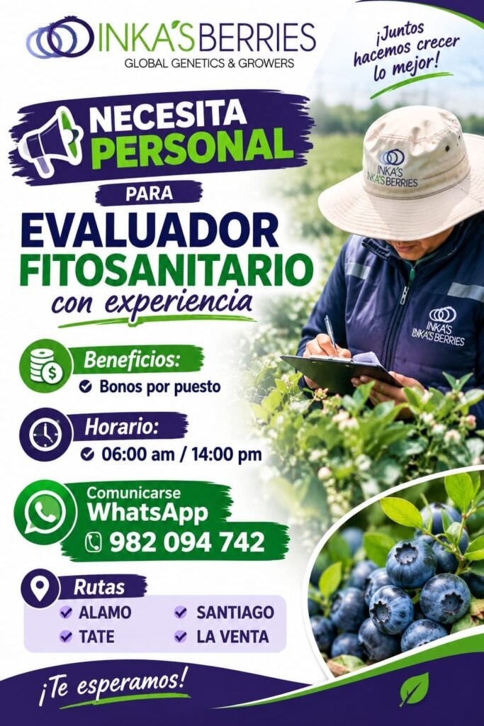 Evaluador Fitosanitario para Rutas en Álamo, Tate y Santiago