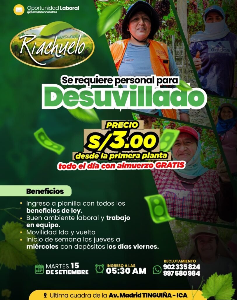 Desuvillado en Agricola Riachuelo
