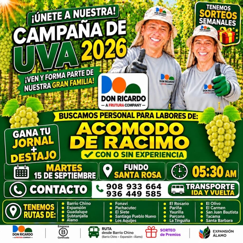 Convocatoria masiva en Agricola Don Ricardo