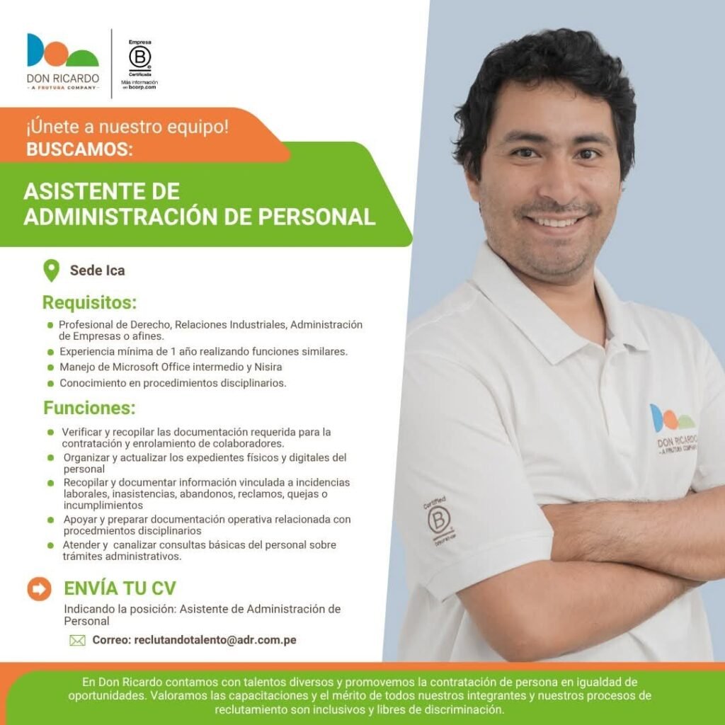 Oportunidades laborales en Agricola don Ricardo - Imagen 6