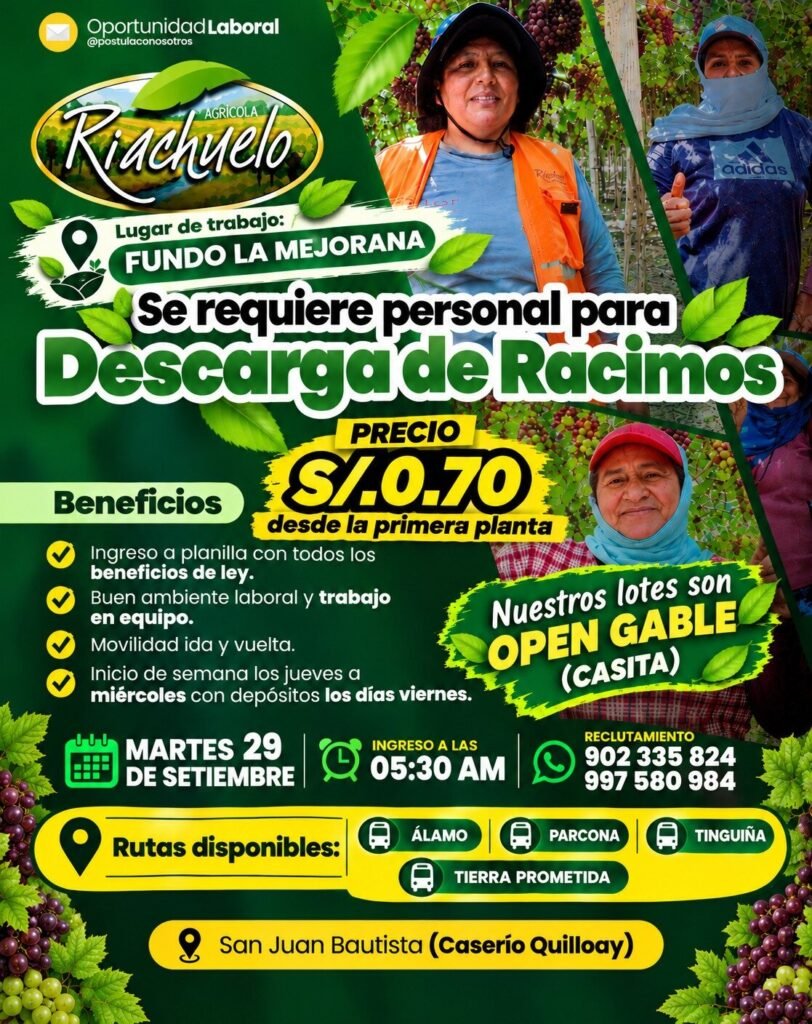 Descarga de racimos
