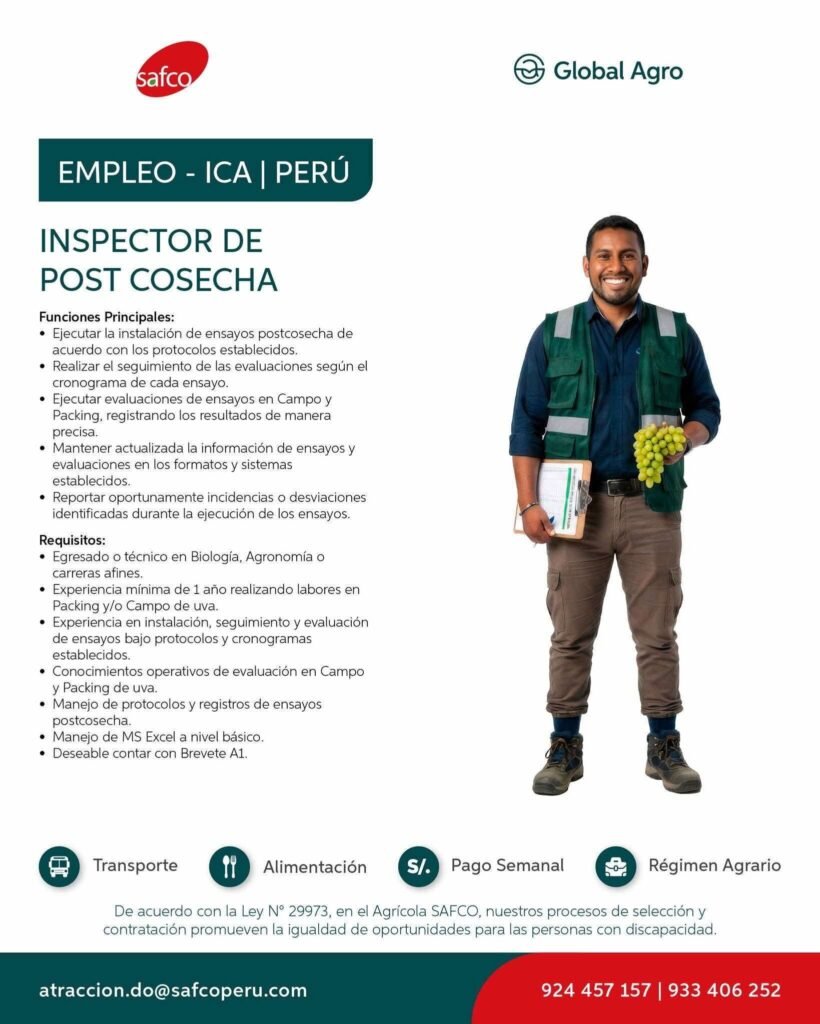 Supervisor de trazabilidad en Safco - Imagen 2