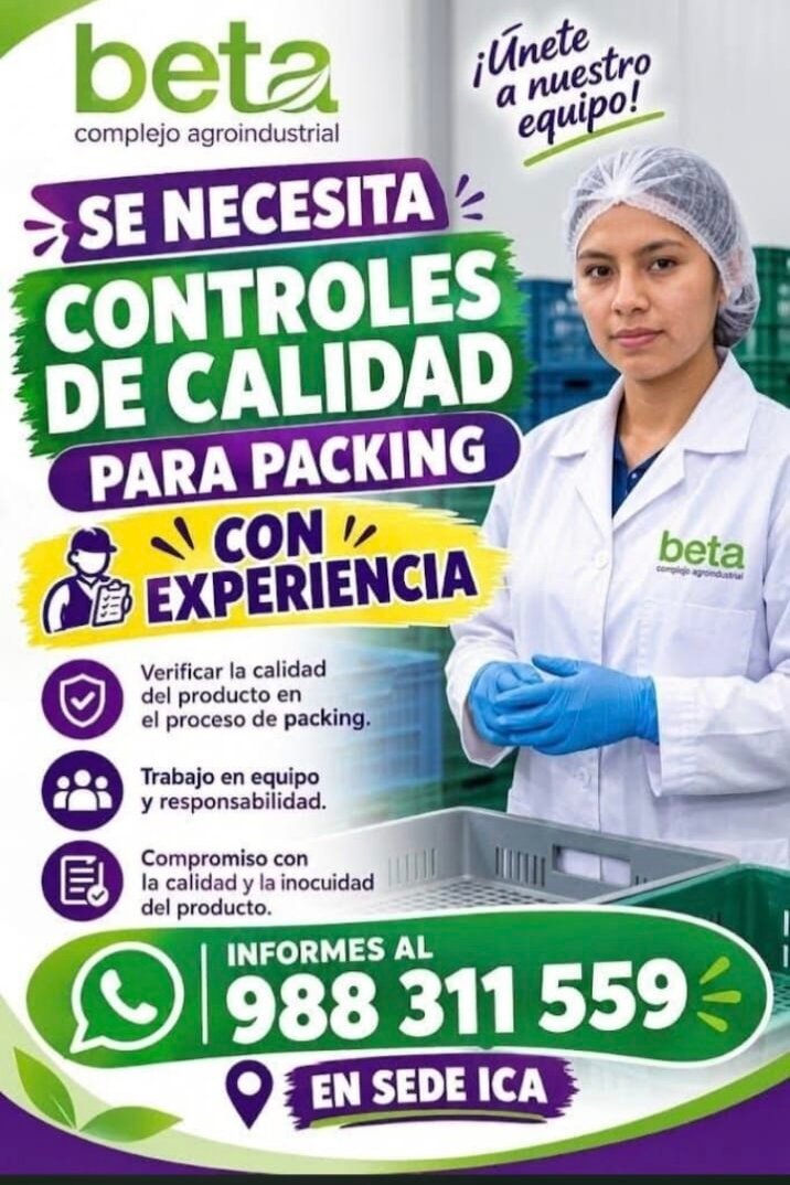 Controles de Calidad en Packing para Empresa en Ica