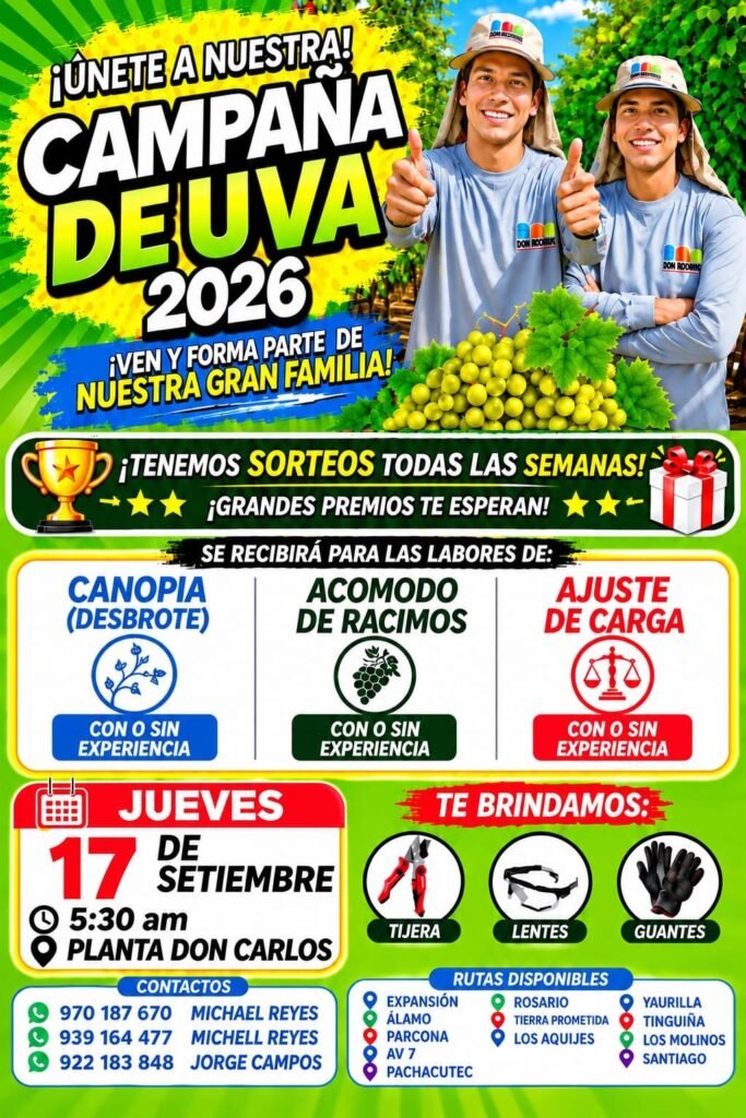 Reclutamiento masivo en Agricola Don Ricardo