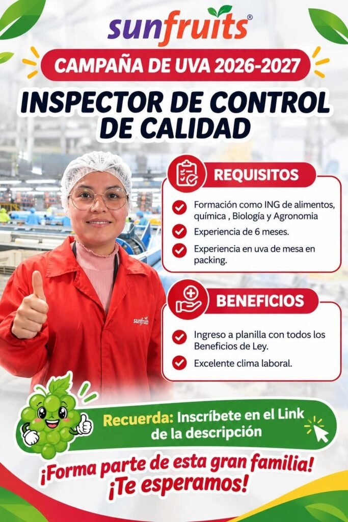 Inspector de Control de Calidad — Campaña de Uva 2026-2027