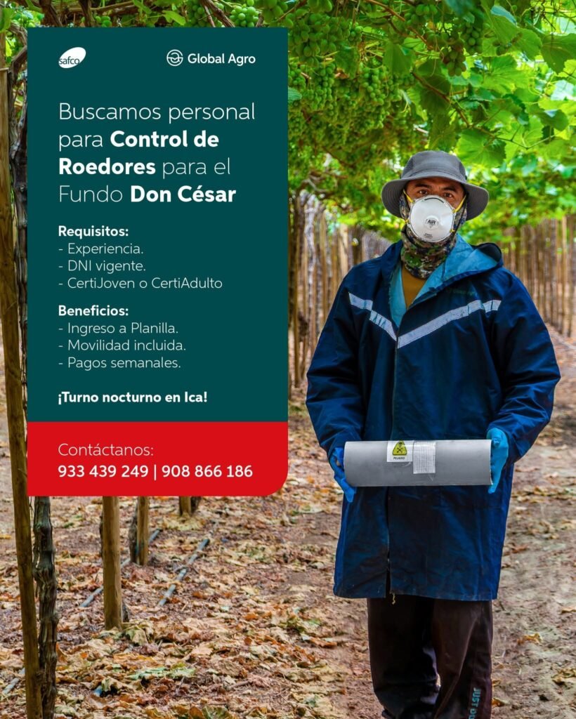 Se requiere personal para Agricola Safco - Imagen 2