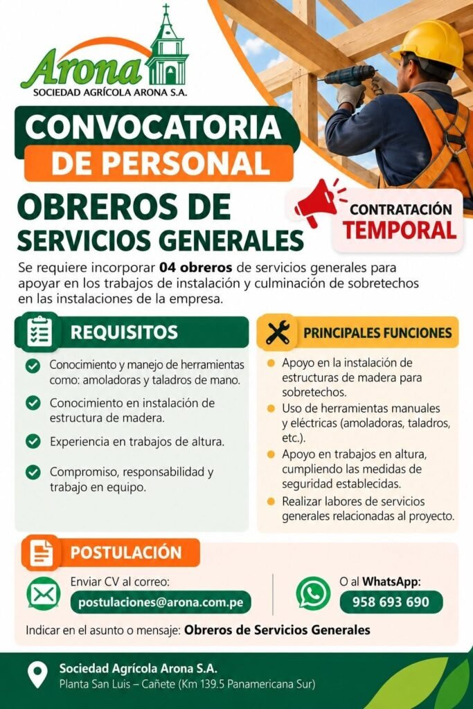 04 obreros de servicios generales - Imagen 1