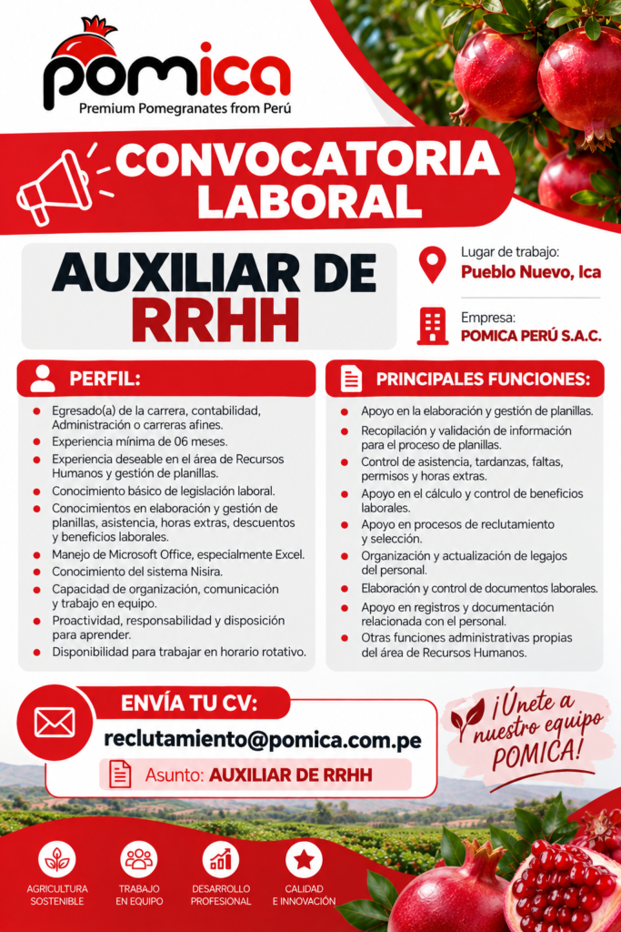 CONVOCATORIA LABORAL – AUXILIAR DE RRHH - Imagen 1
