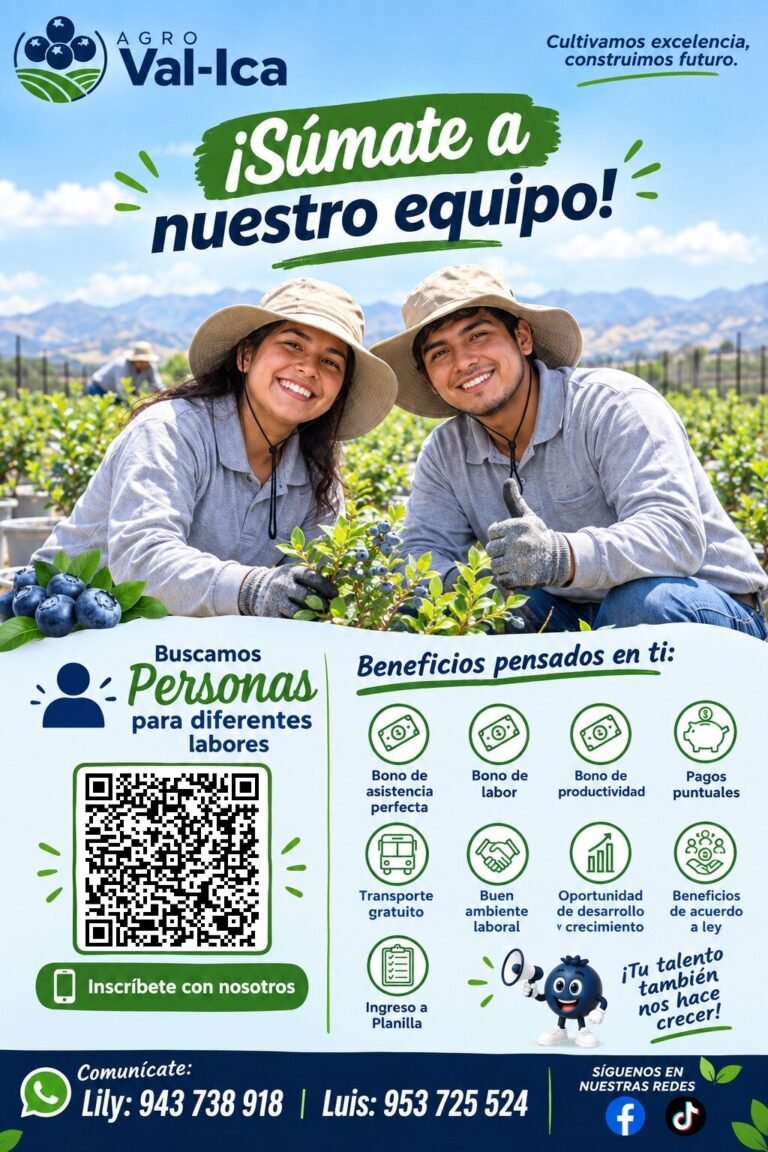 Personal para Agroval Ica