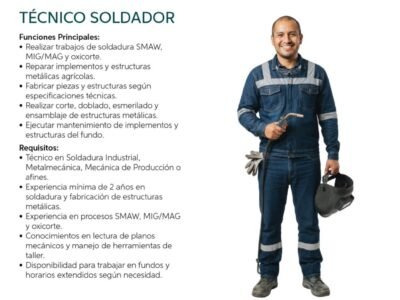 Técnico Soldador y mecánico