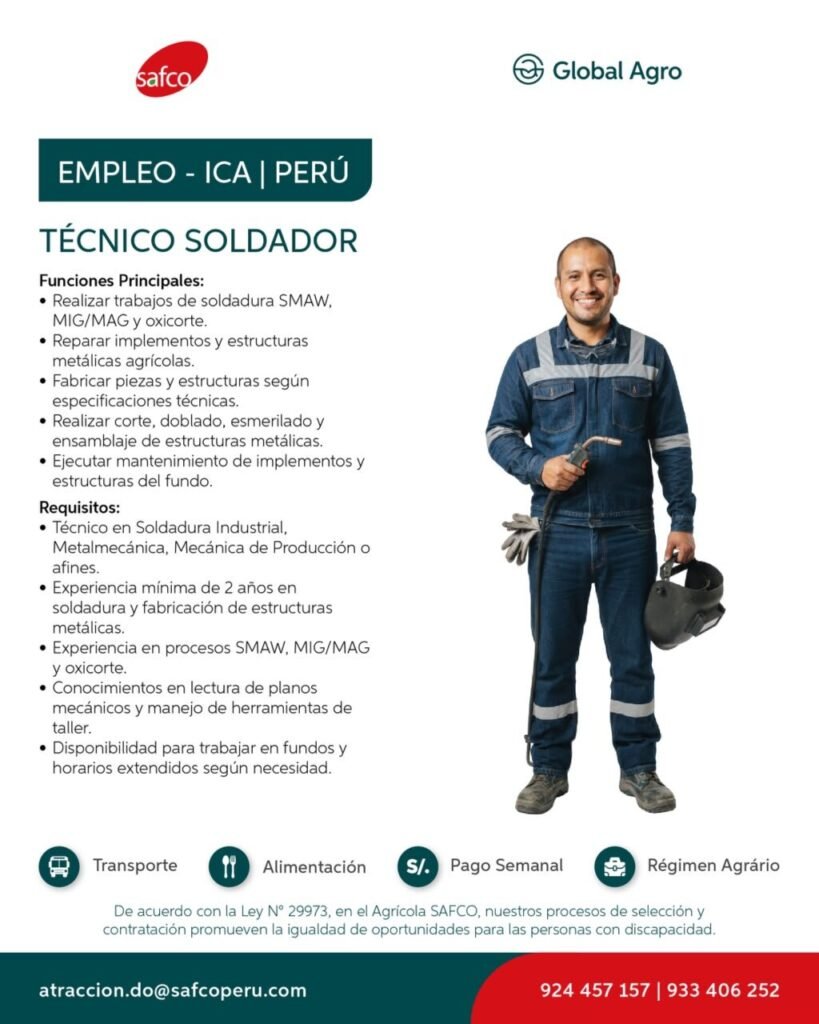 Técnico Soldador y mecánico - Imagen 1