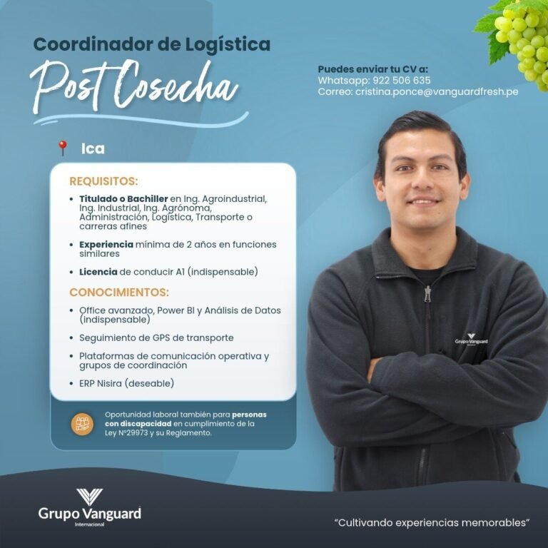 Coordinador de Logística Post Cosecha