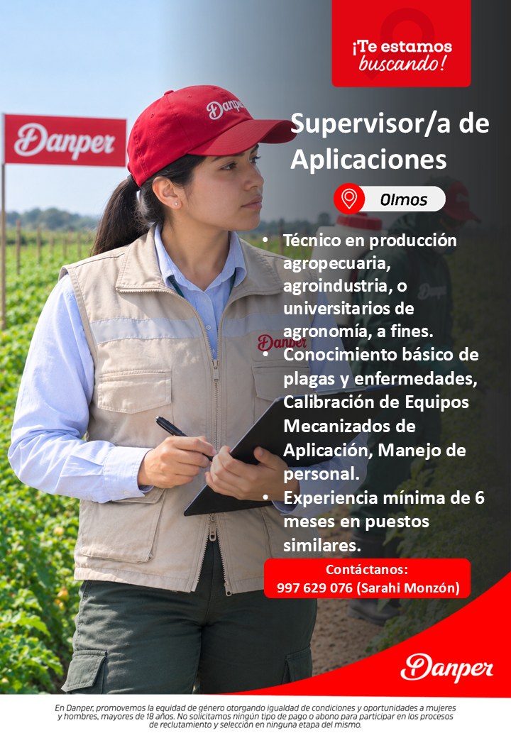 SUPERVISOR/A DE APLICACIONES FITOSANITARIAS