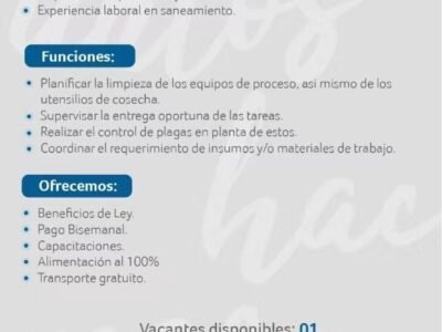AUXILIAR DE SANEAMIENTO – PACKING