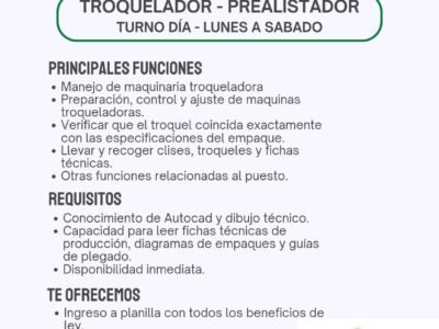 Troquelador – Prealistador