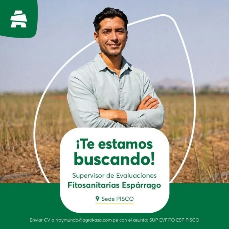 Supervisor de Evaluaciones Fitosanitarias Espárrago – Agrokasa (Pisco)