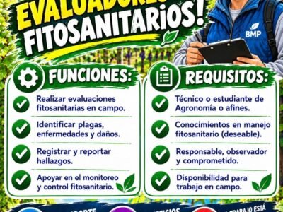 Evaluadores de Fitosanitarios – Agrícola Los Buenos Muchachos de Pisco (BMP)