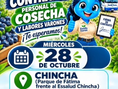 FIRMA DE CONTRATOS – PERSONAL DE COSECHA Y LABORES VARONES – FAMILY FARMS (CHINCHA)