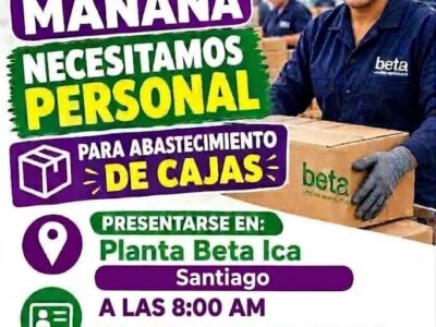 Personal para abastecimiento de cajas – Beta – Santiago