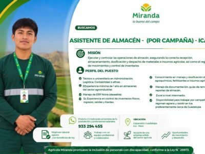 Asistente de Almacén (por campaña) – Ica