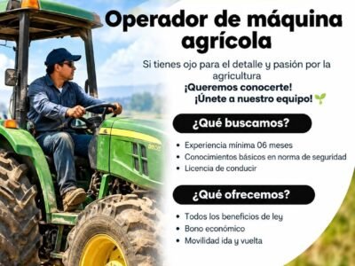 Tractorista – Corporación Agroexportica (Fundo La Parra)