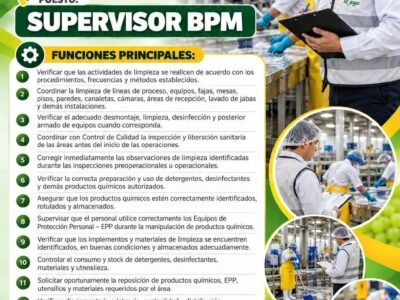 SUPERVISOR BPM – AGRÍCOLA LA JOYA (FUNDO SAN FERNANDO)