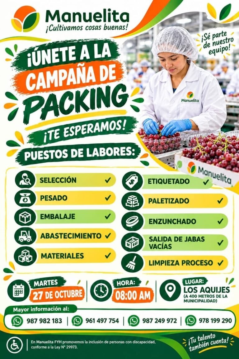 CAMPAÑA DE PACKING – MANUELITA – LOS AQUIJES, ICA