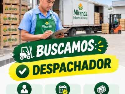 Miranda busca Montacarguista y Despachador