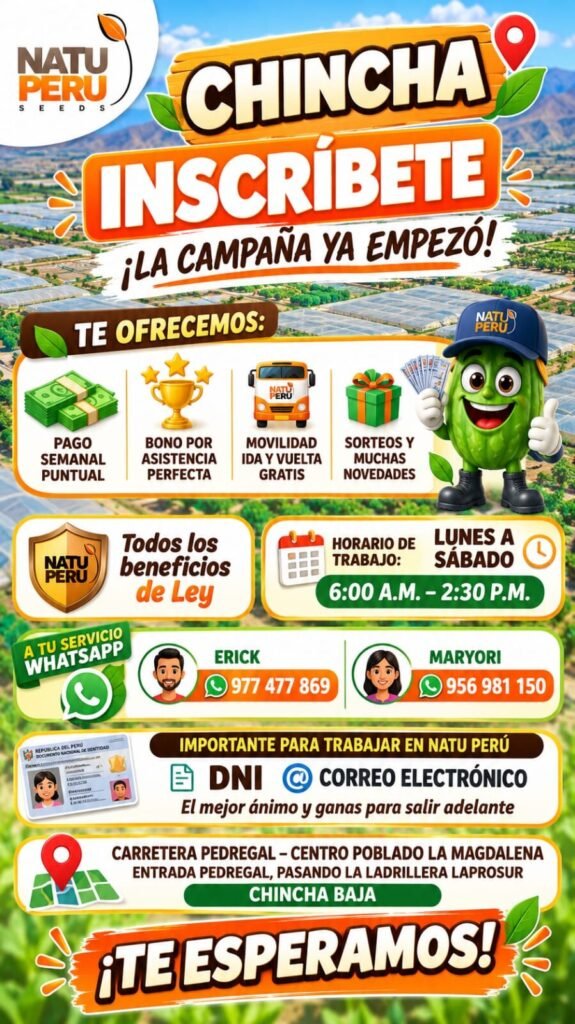 CAMPAÑA CHINCHA – NATU PERÚ: ¡INSCRÍBETE! - Imagen 1