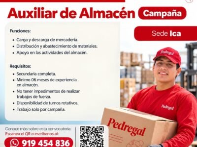 Auxiliar de Almacén (Campaña) – Pedregal (Ica)