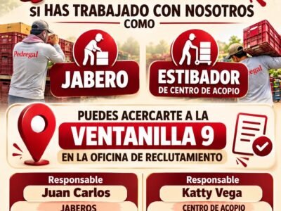 PEDREGAL – JABEROS Y ESTIBADORES DE CENTRO DE ACOPIO (ICA)