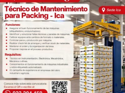 Técnico de Mantenimiento para Packing en Ica
