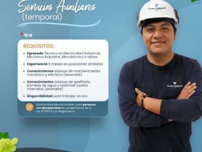 Técnico Jr. de Servicios Auxiliares en Ica para Grupo Vanguard