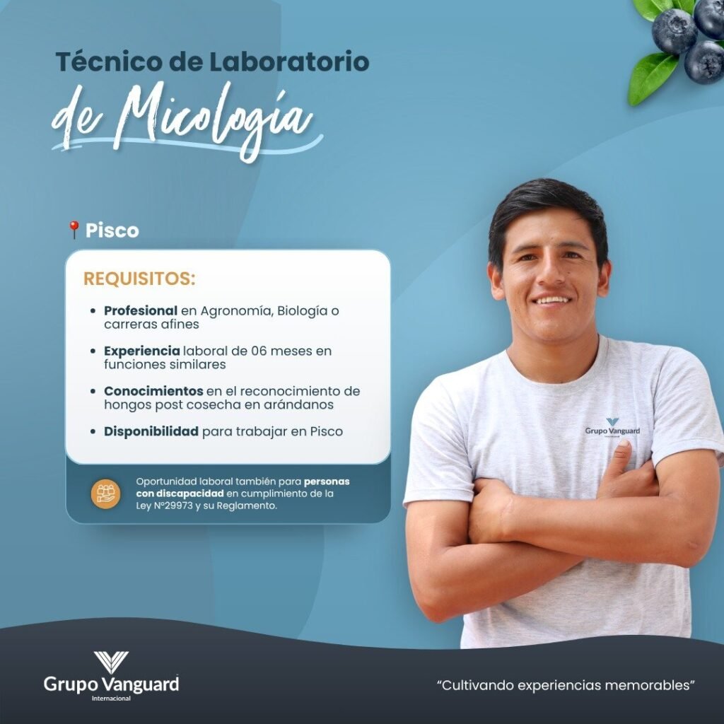 Técnico de Laboratorio de Micología en Pisco para Grupo Vanguard - Imagen 1