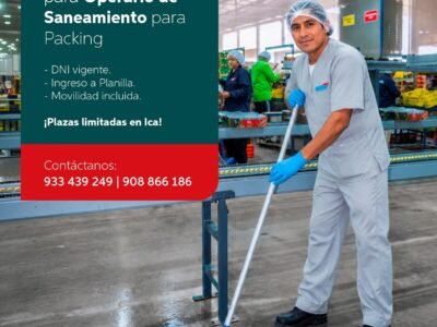 Operario de saneamiento de packing