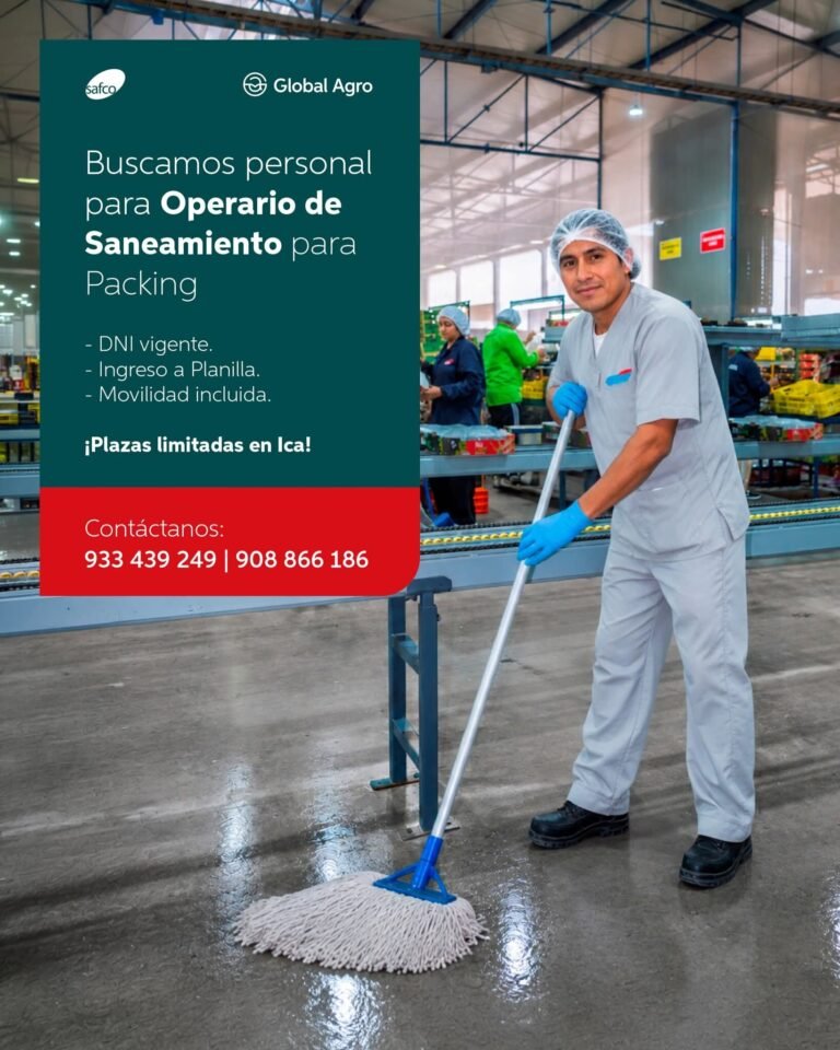 Operario de saneamiento de packing