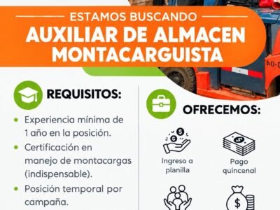 Auxiliar de montacarguista
