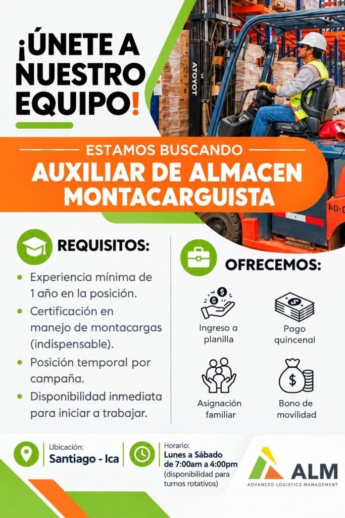 Auxiliar de montacarguista - Imagen 1